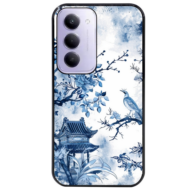 Coque noire taperso pour Redmi 15 4G et 5G avec motif japan art protection antichoc personnalisée
