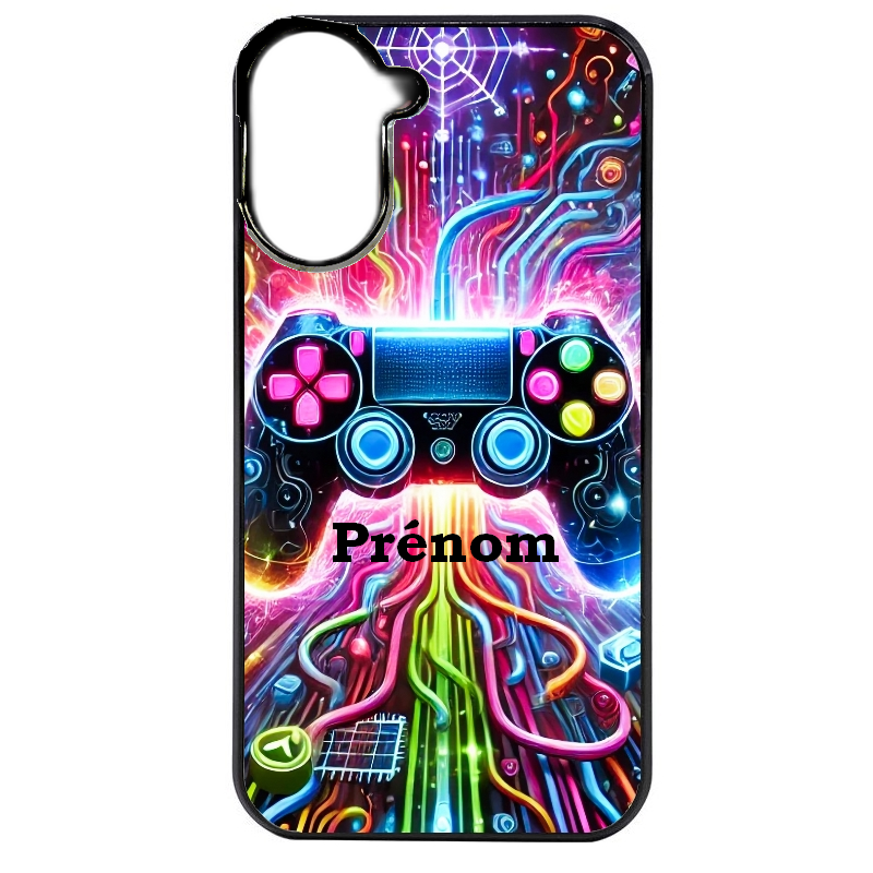 Coque noire taperso pour POCO C71 4G avec motif gamer electro personnalisee protection antichoc personnalisée