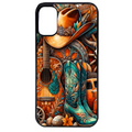 Coque noire taperso pour Moto E13 E14 E15 avec motif cow boy et texas automne protection antichoc personnalisée