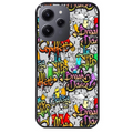 Coque noire taperso pour Redmi 12 4G et 5G avec motif tag et graffiti protection antichoc personnalisée
