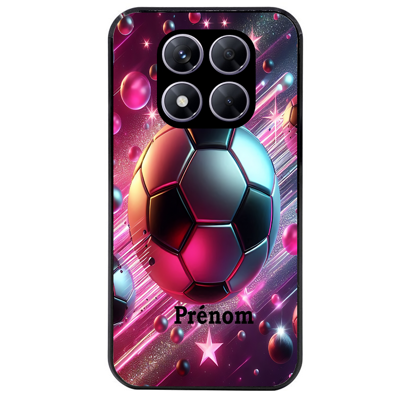 Coque noire taperso pour Redmi Note 14 et PRO PLUS 4G 5G avec motif foot etoile personnalisee protection antichoc personnalisée