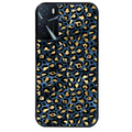 Coque noire taperso pour OPPO A16 et A16S avec motif leopard bleu protection antichoc personnalisée