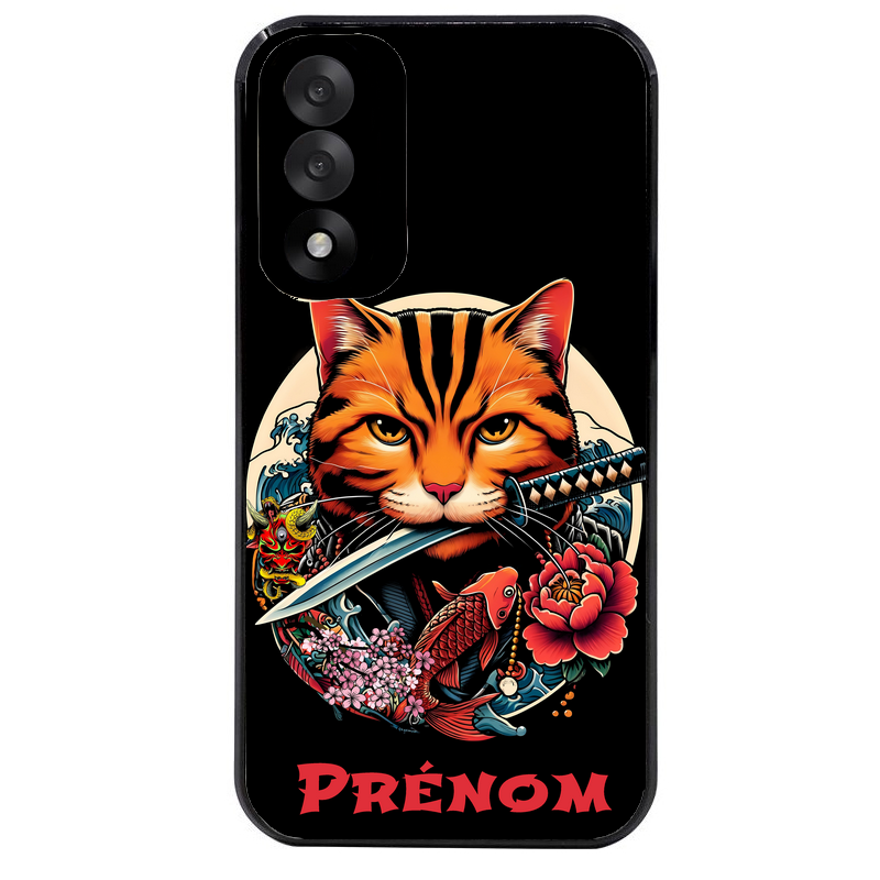 Coque noire taperso pour OnePlus Nord 5 avec motif chat carpe koii japan personnalise protection antichoc personnalisée