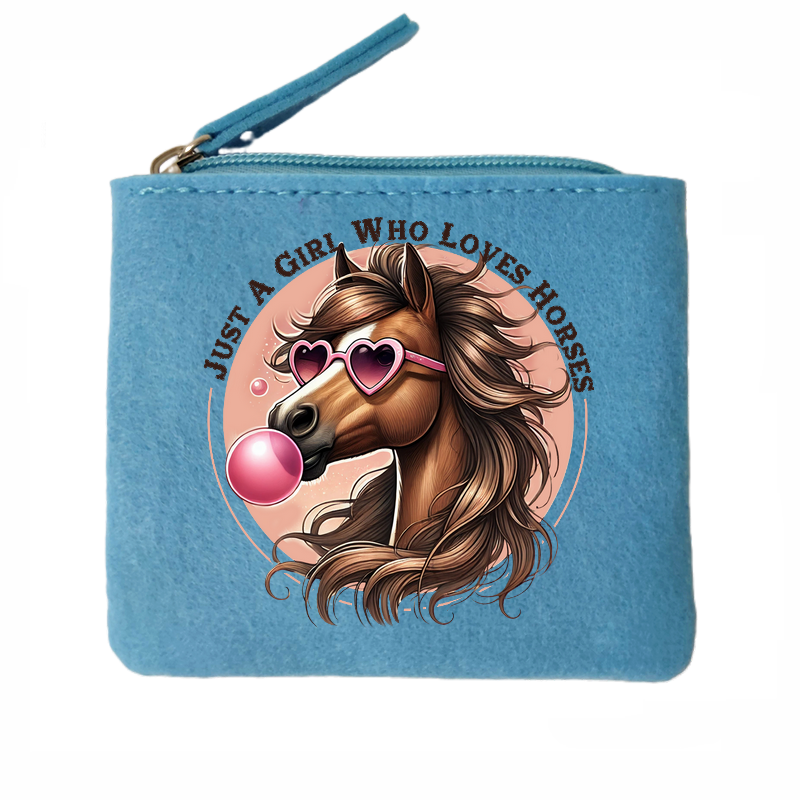 Porte monnaie cheval bubble en feutrine en feutrine