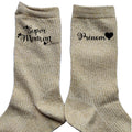 Chaussettes personnalisée paillettes doré motif super maman