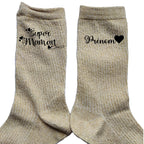 Chaussettes personnalisée paillettes doré motif super maman