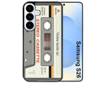 Coque noire taperso pour galaxy S26 et PLUS ULTRA FE avec motif cassette grise personnalisable protection antichoc personnalisée