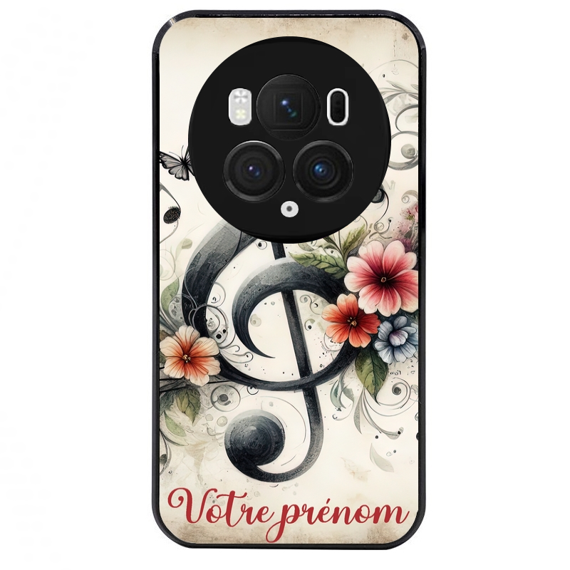 Coque noire taperso pour Magic 5 6 LITE et PRO avec motif musique cle sol personnalisee protection antichoc personnalisée