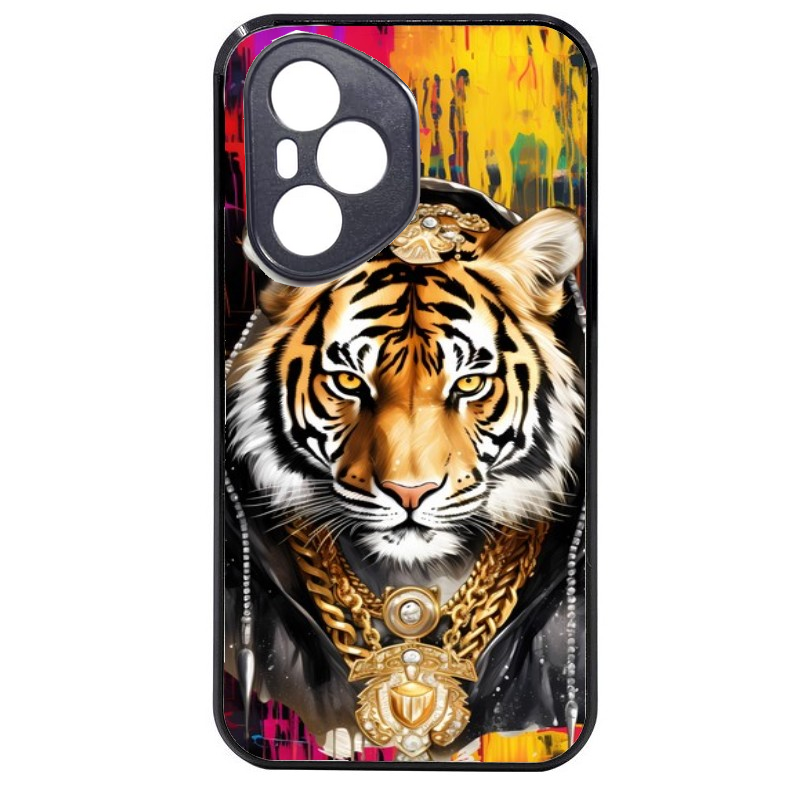 Coque noire taperso pour Honor 400 et Lite Pro Smart avec motif tigre style hip hop protection antichoc personnalisée