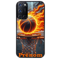 Coque noire taperso pour OPPO A72 4G avec motif basket flamme personnalisee protection antichoc personnalisée