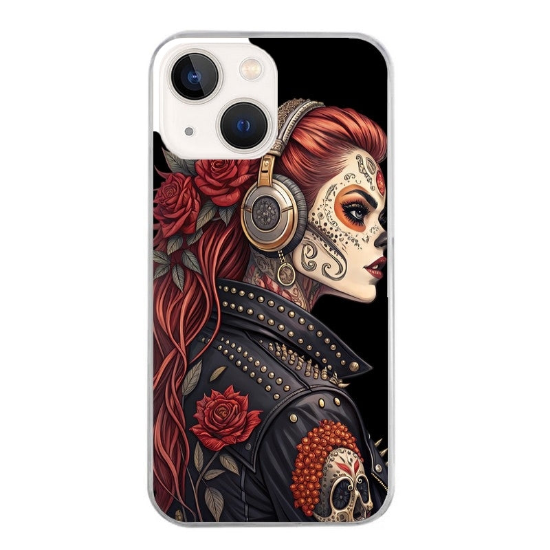 Coque taperso pour Iphone 12 et PRO MINI PRO MAX avec motif tete de mort rock protection antichoc personnalisée
