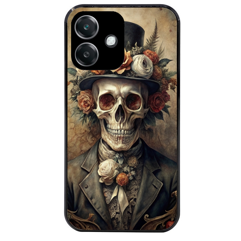 Coque noire taperso pour OPPO A40 avec motif tete de mort chapeau protection antichoc personnalisée