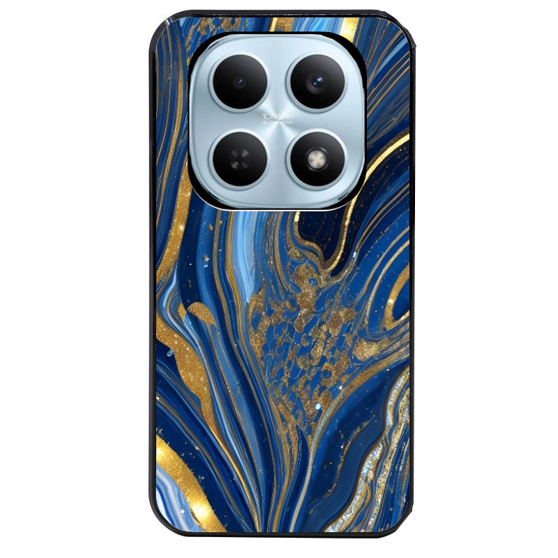 Coque noire taperso pour POCO M8 5G et PRO 5G avec motif marbre bleu agathe protection antichoc personnalisée