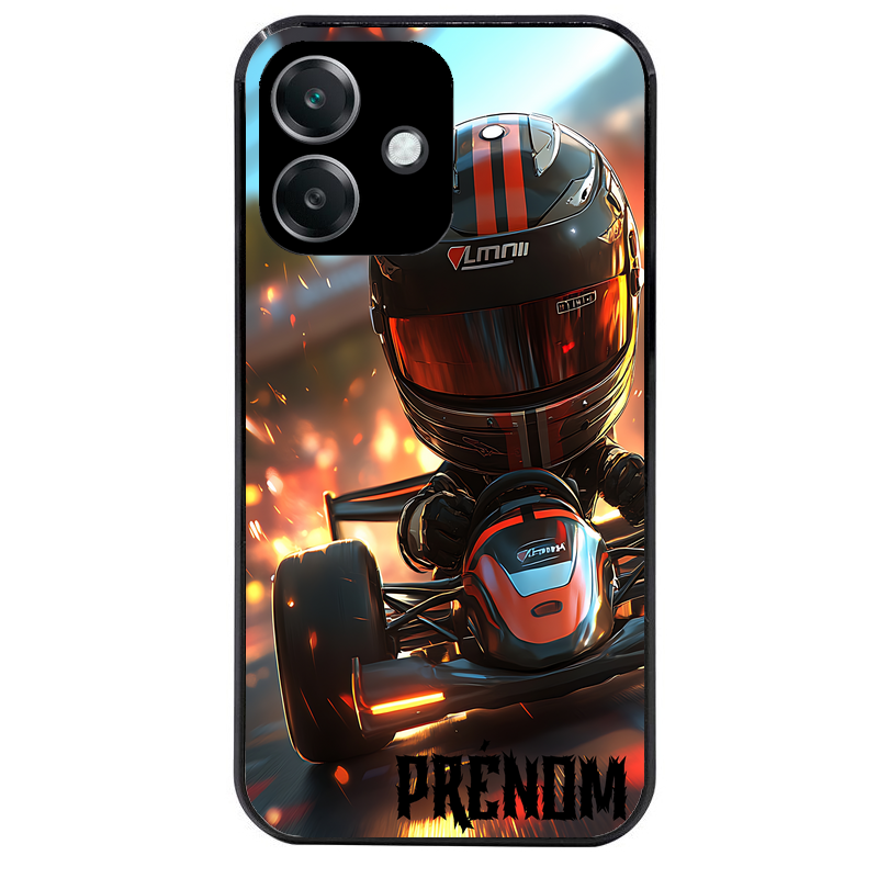 Coque noire taperso pour OPPO A40 avec motif karting f1 personnalisee protection antichoc personnalisée