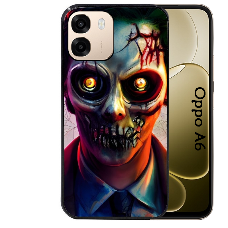Coque noire taperso pour OPPO A6 A6X 4G et 5G motif joker style zombie protection antichoc personnalisée