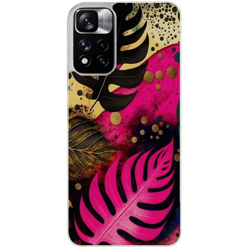 Coque taperso pour Redmi Note 11 4G PRO 5G 11S avec motif tropical rose et des fleurs protection antichoc personnalisée