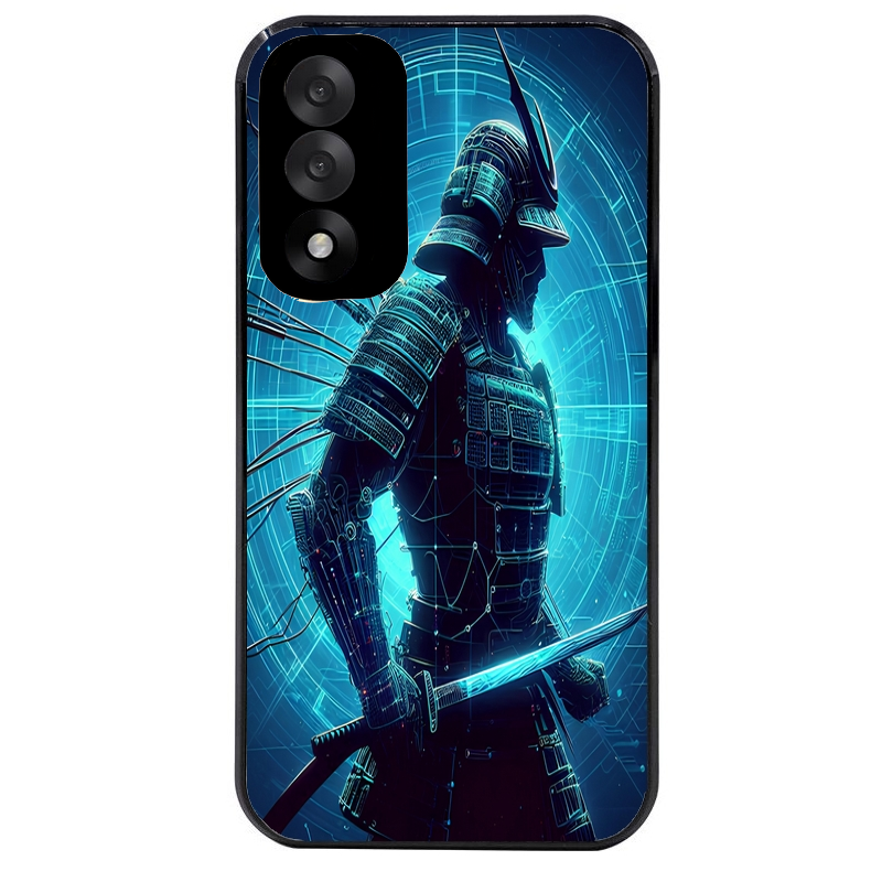 Coque noire taperso pour OnePlus Nord 5 avec motif samourai bleu protection antichoc personnalisée