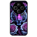 Coque noire taperso pour POCO C75 avec motif tigre uv style manga protection antichoc personnalisée