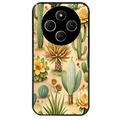 Coque noire taperso pour POCO C75 avec motif cactus et succulent protection antichoc personnalisée