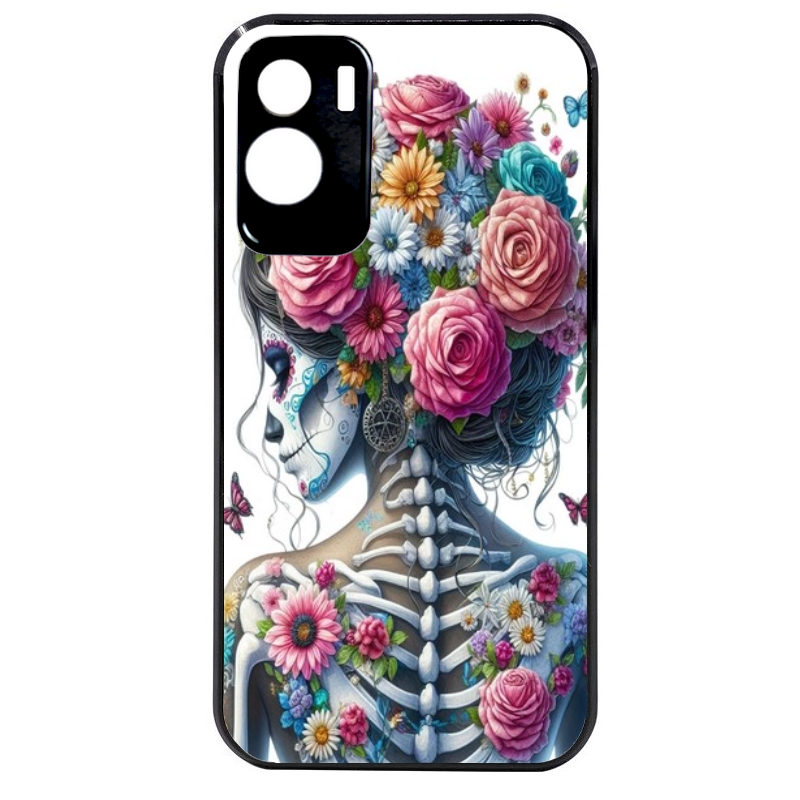 Coque noire taperso pour Honor 70 LITE 90 et LITE avec motif tete de mort calavera papillon protection antichoc personnalisée