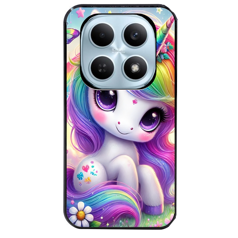 Coque noire taperso pour POCO M8 5G et PRO 5G avec motif licorne et fleurs protection antichoc personnalisée