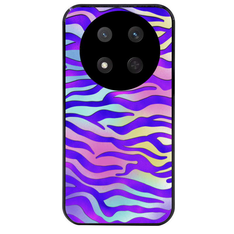 Coque noire taperso pour Magic 7 LITE et PRO avec motif zebre color protection antichoc personnalisée