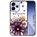 Coque noire taperso pour OPPO Reno 15 et F FS 5G avec motif fleur violette personnalisee protection antichoc personnalisée