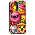Coque noire taperso pour OPPO Reno 2 et 2Z avec motif anime donut kawaii protection antichoc personnalisée
