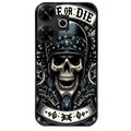 Coque noire taperso pour POCO M6 4G avec motif mort motard protection antichoc personnalisée