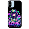 Coque noire taperso pour Redmi A1 et A2 avec motif anime manga et love protection antichoc personnalisée