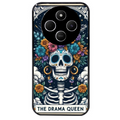 Coque noire taperso pour POCO C75 avec motif tete de mort drama queen protection antichoc personnalisée