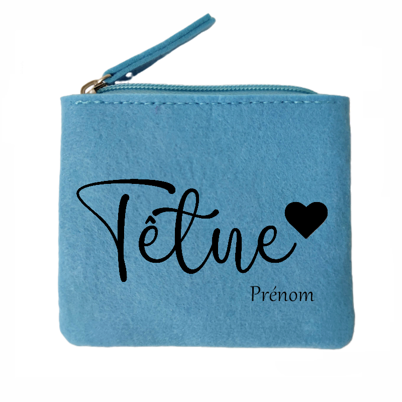 Porte monnaie personnalisé tetue en feutrine en feutrine