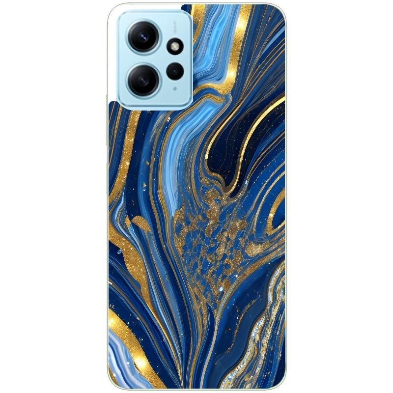 Coque taperso pour Redmi Note 12 4G 5G PRO 4G avec motif marbre bleu agathe protection antichoc personnalisée