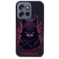 Coque noire taperso pour Moto Edge 60 et Neo Fusion Pro avec motif chat samourai personnalise protection antichoc personnalisée
