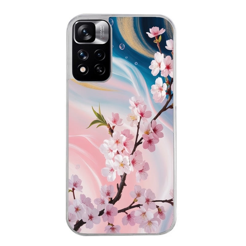 Coque taperso pour Redmi Note 12 4G 5G PRO 4G avec motif marbre fleur cerisier protection antichoc personnalisée