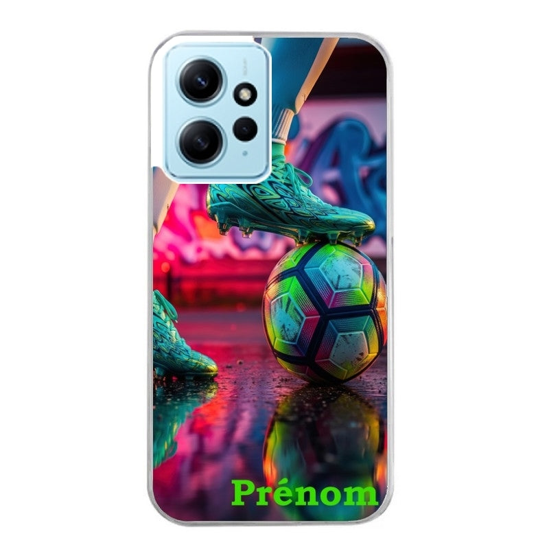 Coque taperso pour Redmi Note 12 4G 5G PRO 4G avec motif foot color personnalisee protection antichoc personnalisée