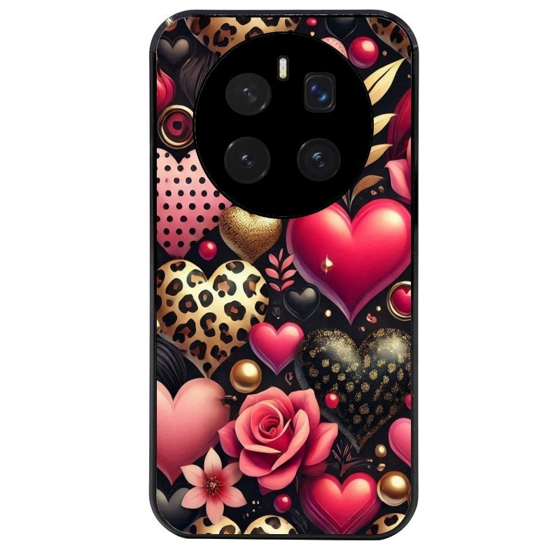 Coque noire taperso pour Magic 7 LITE et PRO avec motif coeur et leopard protection antichoc personnalisée