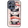 Coque noire taperso pour Moto Edge 60 et Neo Fusion Pro avec motif sushi kawai anime protection antichoc personnalisée