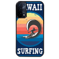 Coque noire taperso pour OPPO A54 et A74 5G avec motif hawaii et surf protection antichoc personnalisée