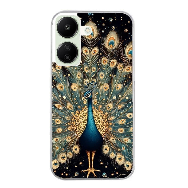 Coque taperso pour POCO C65 4G avec motif paon mandala protection antichoc personnalisée