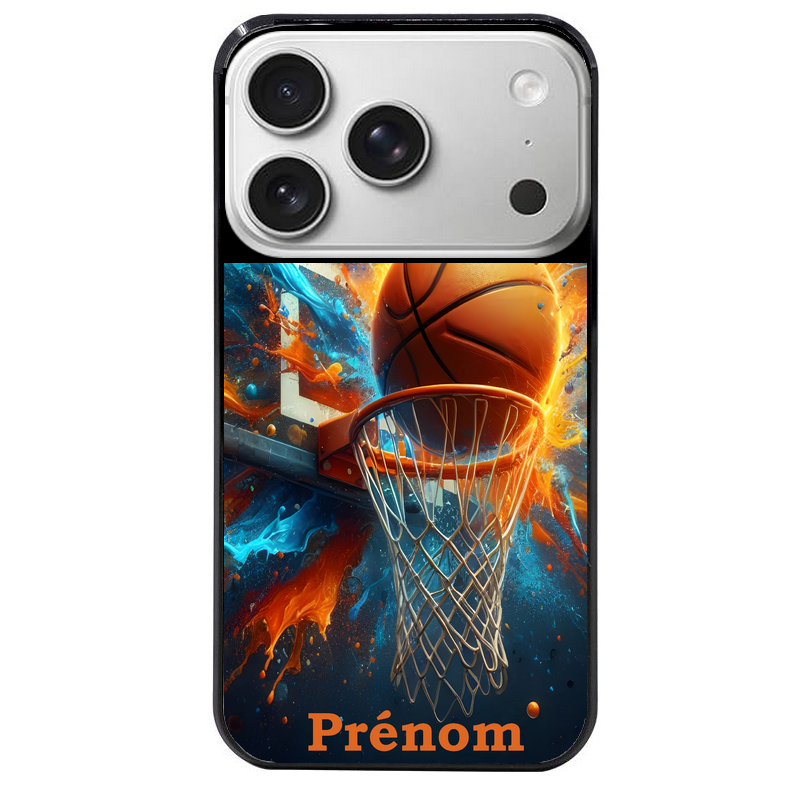 Coque noire taperso pour Iphone 17 17E AIR MAX PRO avec motif basket ball color personnalise protection antichoc personnalisée