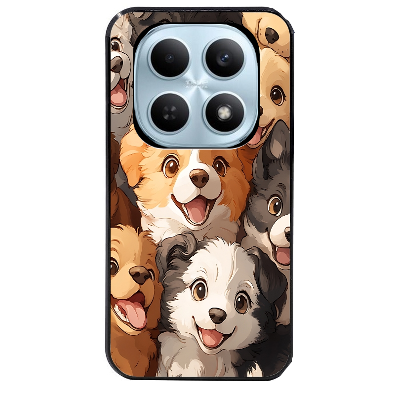Coque noire taperso pour POCO M8 5G et PRO 5G avec motif chien smile protection antichoc personnalisée