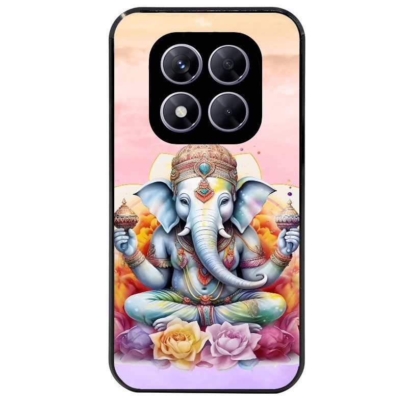 Coque noire taperso pour Redmi Note 14 et PRO PLUS 4G 5G avec motif elephant namaste protection antichoc personnalisée