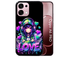 Coque noire taperso pour OPPO A6 PRO 4G et 5G avec motif anime manga et love protection antichoc personnalisée