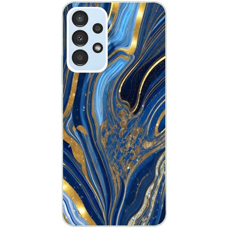 Coque taperso pour Galaxy A13 4G et 5G A23 A53 avec motif marbre bleu agathe protection antichoc personnalisée