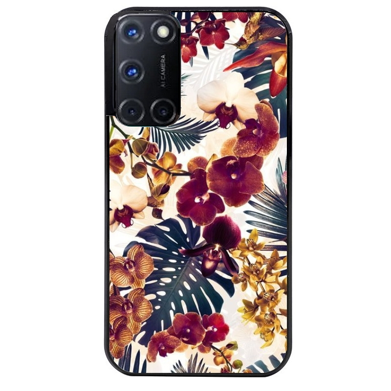 Coque noire taperso pour OPPO A72 4G avec motif jungle couleurs d'automne protection antichoc personnalisée