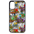Coque noire taperso pour Moto E13 E14 E15 avec motif tag et graffiti protection antichoc personnalisée