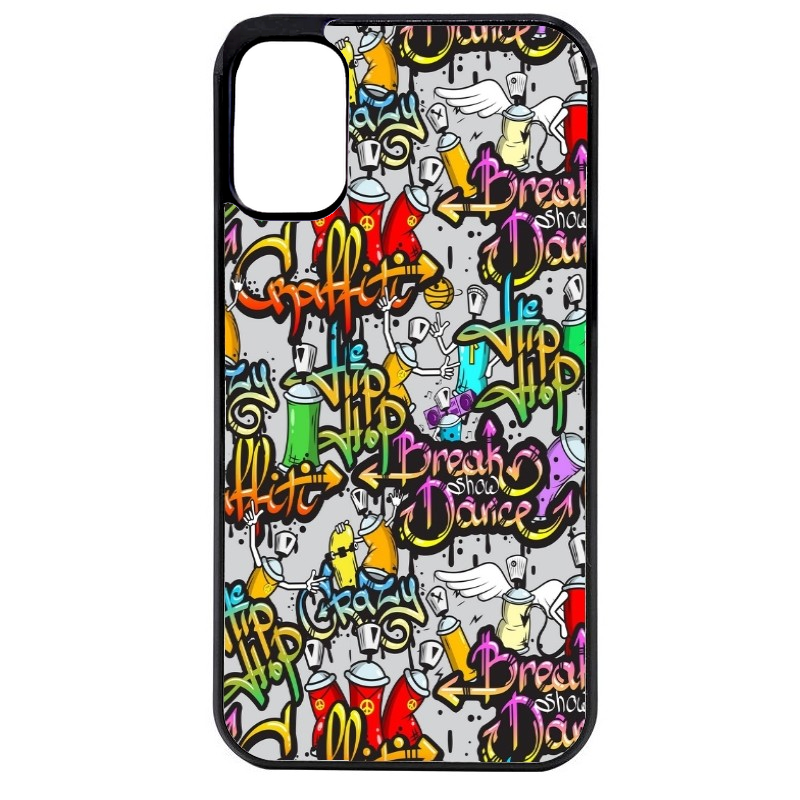 Coque noire taperso pour Moto E13 E14 E15 avec motif tag et graffiti protection antichoc personnalisée