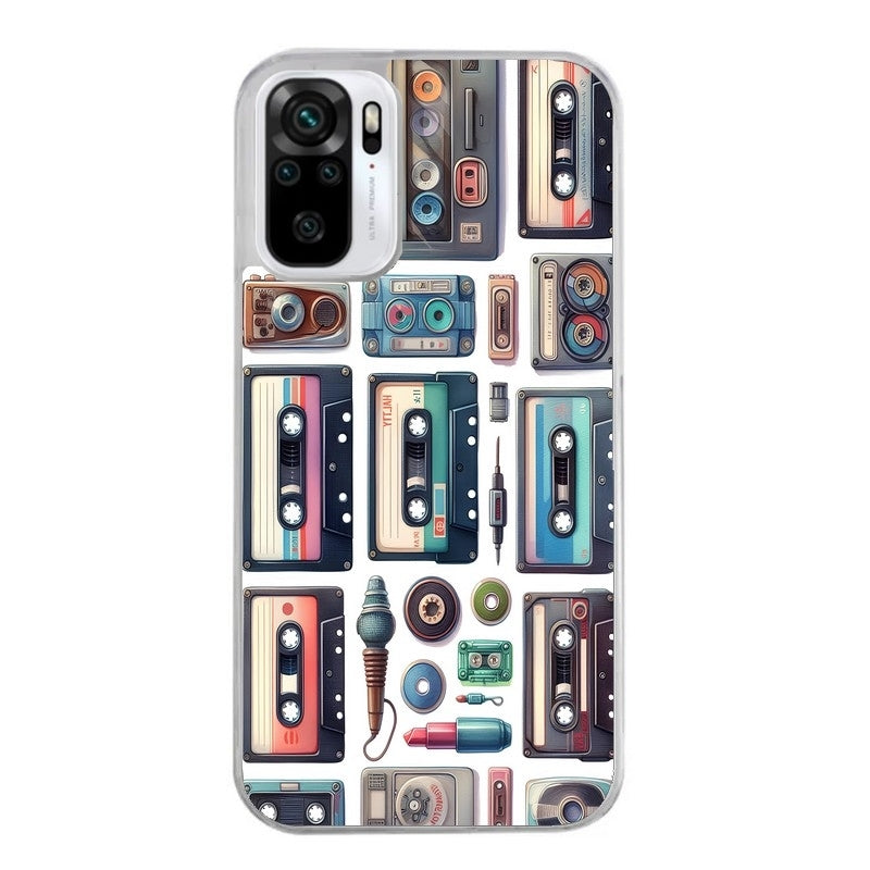 Coque taperso pour Redmi Note 10 4G 5G PRO 10S avec motif cassette multi protection antichoc personnalisée