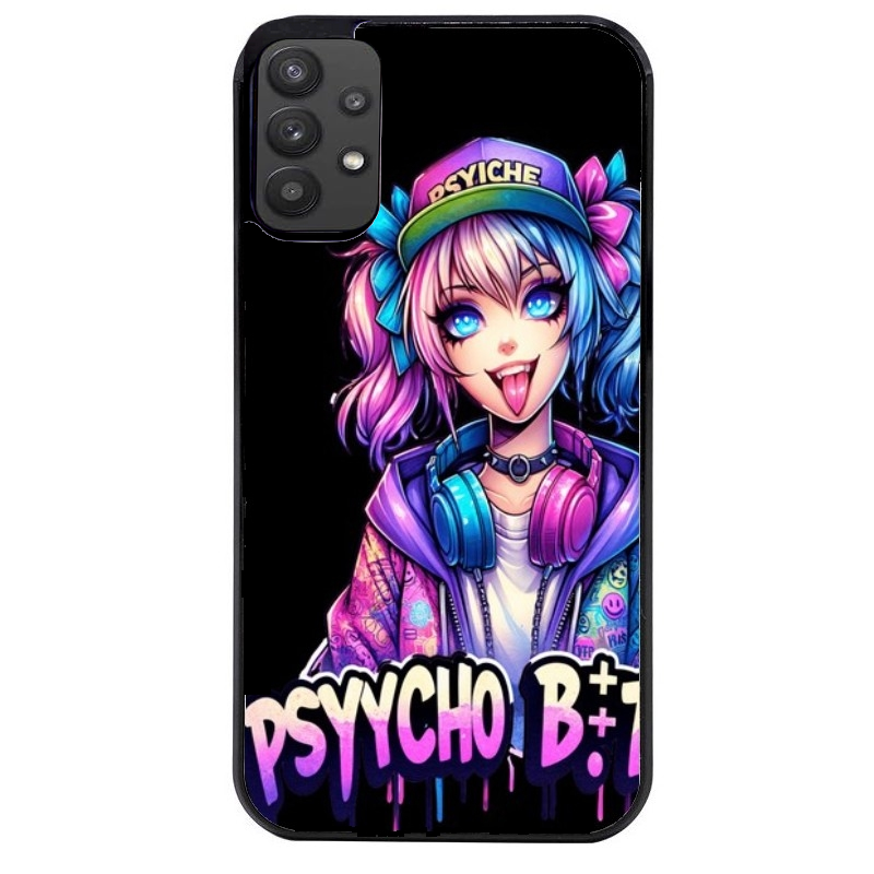 Coque noire taperso pour galaxy A22 A32 A52 A52S 4G 5G  avec motif anime manga et psycho protection antichoc personnalisée